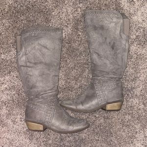 Gray Tall Boots